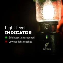 Favour L0818 Retro Camping Lamp Oplaadbaar LED, 320 Lumen, IP64 Waterdicht, Draagbare Kampeerlamp, Tentlamp, Acculamp, Traploos Dimbare Lamp Incl. Kaarslicht-modus, Groen -Aanbiedingen Kampeer Zen Winkel 1200x1200 881