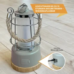 Skandika Kiruna LED-Lamp – Tentlampen – Campinglampen – Buiten Lantaarn – Buitenverlichting – Buiten Lamp - Retro Outdoor Camping Lamp Met Powerbank, Traploos Dimbaar, Draadloos, Oplaadbare Batterij, USB, Warm En Koud Wit, 75h Lichtduur – Beige -Aanbiedingen Kampeer Zen Winkel 1200x1200 924