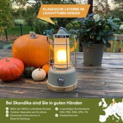 Skandika Kiruna LED-Lamp – Tentlampen – Campinglampen – Buiten Lantaarn – Buitenverlichting – Buiten Lamp - Retro Outdoor Camping Lamp Met Powerbank, Traploos Dimbaar, Draadloos, Oplaadbare Batterij, USB, Warm En Koud Wit, 75h Lichtduur – Beige -Aanbiedingen Kampeer Zen Winkel 1200x1200 929