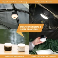 Skandika Campinglamp Tarfala – Tentlampen – Campinglampen – Kampeerlamp – Tentlamp Oplaadbaar, Traploos Dimbaar, Ophanghaak, USB Aansluiting – 3600 MAh Powerbank – Warm Wit, Koel Wit, 110 H Batterij – Tentlamp Buiten – Energieklasse A ++ - Zwart -Aanbiedingen Kampeer Zen Winkel 1200x1200 962