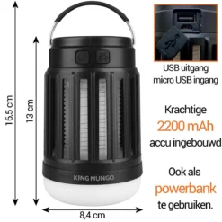Anti Muggenlamp LED Camping Lamp | Thuis Muggen Vanger Lamp Oplaadbaar | King Mungo -Aanbiedingen Kampeer Zen Winkel 1200x1200 969
