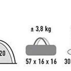 High Peak Kira 3.0 Koepeltent Nimbus - Nimbus Grijs - 3 Persoons -Aanbiedingen Kampeer Zen Winkel 1200x301 1