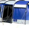 Skandika Montana 8 Sleeper Tent – Tunneltent – 8 Persoons Familietent - Campingtent – Sleeper Technology (2 Tot 4 Extra Donkere Slaapcabines) – Ingenaaide Tentvloer - Muggengaas – 700 X 310 X 200 Cm (LxBxH) – 5000mm Waterkolom – Kamperen – Blauw/wit -Aanbiedingen Kampeer Zen Winkel 1200x472 1