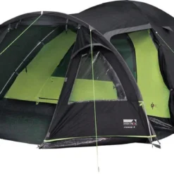 High Peak Mesos 4 Koepeltent - Donkergrijs - 4 Persoons -Aanbiedingen Kampeer Zen Winkel 1200x579