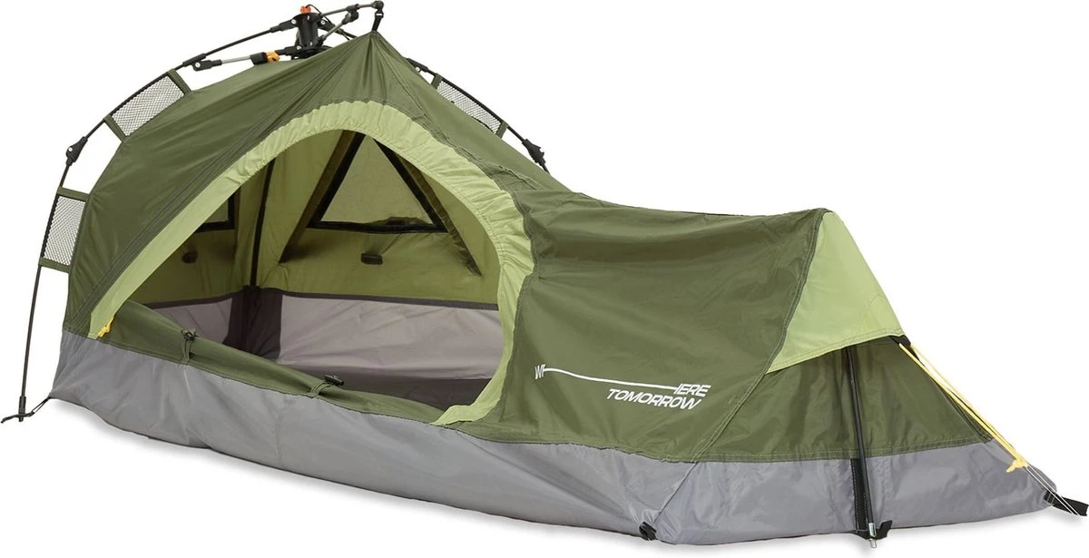 Where Tomorrow Solo Tent 225X100X57 Cm - Groen - 1 Persoons 3 Where Tomorrow Solo Tent 225X100X57 Cm - Groen - 1 Persoons