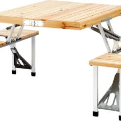 CAMPZ Fir Wood Picknicktafel, Bruin/grijs