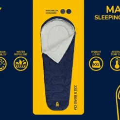 Abbey Camp Slaapzak Mummie - Grijs - 210 X 80/50 Cm -Aanbiedingen Kampeer Zen Winkel 1200x711 2