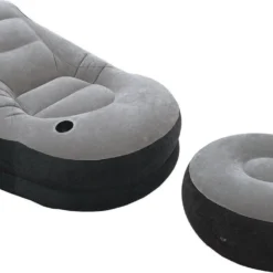 Intex Lounge Stoel - Ultra Lounge - Opblaasbaar - Grijs/zwart -Aanbiedingen Kampeer Zen Winkel 1200x727
