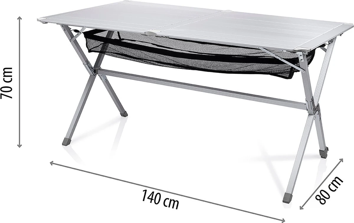 Campart Campingtafel XL TA-0806 - Opvouwbaar, Lichtgewicht En Met Verstelbare Poten - Kampeertafel Inklapbaar Inclusief Opbergtas - 140 X 80 X 70 Cm - Wit 13 Campart Campingtafel XL TA-0806 - Opvouwbaar, Lichtgewicht En Met Verstelbare Poten - Kampeertafel Inklapbaar Inclusief Opbergtas - 140 X 80 X 70 Cm - Wit - Afbeelding 11