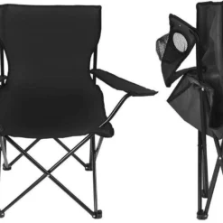 Campingstoel Vouwstoel Visstoel - Zwart - Draaggewicht 100kg -Aanbiedingen Kampeer Zen Winkel 1200x772