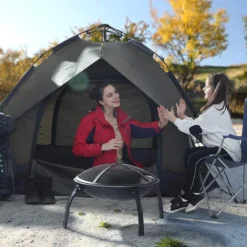 Set Van 2 Opvouwbare Campingstoelen, Klapstoelen Voor Buiten, Comfortabel, Met Armleuningen En Bekerhouders, Stabiel Frame, Draagvermogen 120 Kg - Blauw -Aanbiedingen Kampeer Zen Winkel 1200x800 83