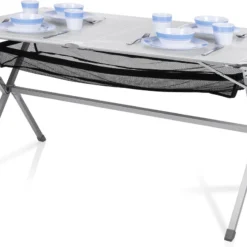 Campart Campingtafel XL TA-0806 - Opvouwbaar, Lichtgewicht En Met Verstelbare Poten - Kampeertafel Inklapbaar Inclusief Opbergtas - 140 X 80 X 70 Cm - Wit