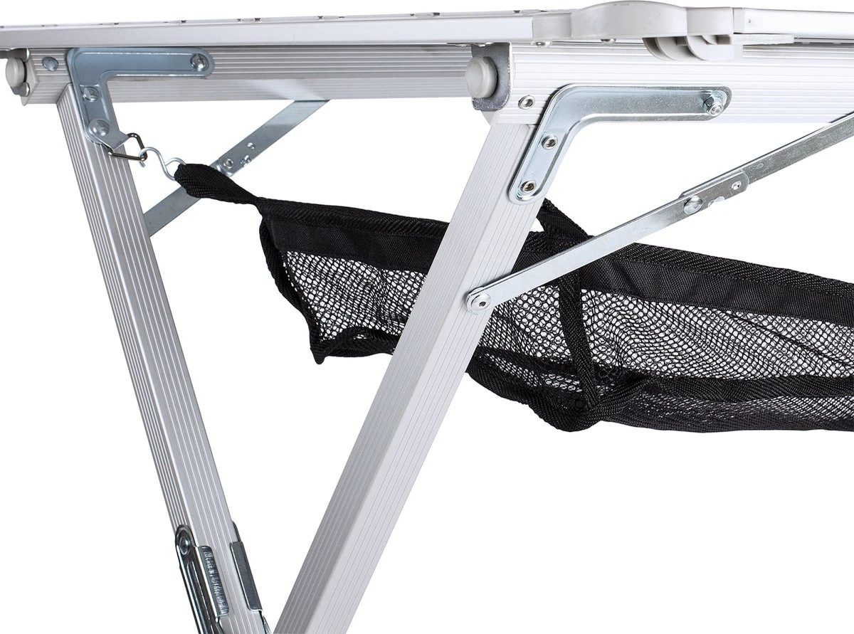 Campart Campingtafel XL TA-0806 - Opvouwbaar, Lichtgewicht En Met Verstelbare Poten - Kampeertafel Inklapbaar Inclusief Opbergtas - 140 X 80 X 70 Cm - Wit 10 Campart Campingtafel XL TA-0806 - Opvouwbaar, Lichtgewicht En Met Verstelbare Poten - Kampeertafel Inklapbaar Inclusief Opbergtas - 140 X 80 X 70 Cm - Wit - Afbeelding 8