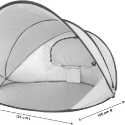 Deryan Luxe Pop Up Strandtent XXL - Anti-UV 50+ - Zilver -Aanbiedingen Kampeer Zen Winkel 1200x907 1