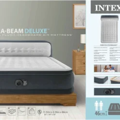 Intex 64448 - Queen Deluxe Ultra-Plush Zelfopblazend 2-persoons Luchtbed Met Hoofdboord (203x152x46cm) -Aanbiedingen Kampeer Zen Winkel 1200x943