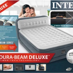 Intex 64448 - Queen Deluxe Ultra-Plush Zelfopblazend 2-persoons Luchtbed Met Hoofdboord (203x152x46cm) -Aanbiedingen Kampeer Zen Winkel 1200x947