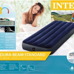 Intex Luchtbedset Intex Luchtbed - 1-Persoons - 76 X 191 X 25 Cm - Blauw + Intex Elektrische Pomp - 650 Liter/min + Hoeslaken Antraciet + Reparatieset -Aanbiedingen Kampeer Zen Winkel 1200x955 4