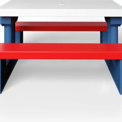 Merkloos Kinder Picknicktafel Met Parasol - Blauw -Aanbiedingen Kampeer Zen Winkel 1200x966 2