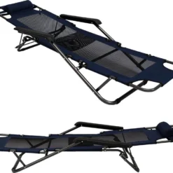 Ligstoel 180x60cm - Opvouwbaar Campingstoel Ligbed Strandstoel Tuinstoel Vouwligstoel Blauw -Aanbiedingen Kampeer Zen Winkel 1200x994 2
