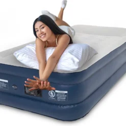 LifeGoods Luchtbed - 1 Persoons - Met Ingebouwde Pomp - Incl. Draagtas En Reparatiekit