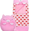Roze Kat Kinderen Slaapzak -180 Cms |slaapzak Junior | Nappers | Children Sleeping Bag | Kinderen Slaapzak | Super Soft 2 In 1 Fun Pillow &Sleepy For Boys | Roze Kat Slaapzak | Zachte Slaapzak | Knuffel Slaapzak | 2 In 1 Slaapzak | Kinderen -Aanbiedingen Kampeer Zen Winkel 871x1200