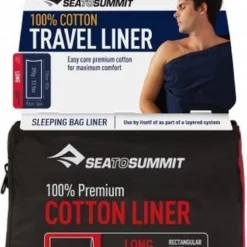 Sea To Summit - Premium Cotton Liner - Lakenzak - Katoen - Oceaan Blauw - Recht Model Lang -Aanbiedingen Kampeer Zen Winkel 952x1200