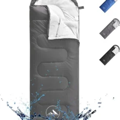 Meisterhome® Mummy Slaapzak - Kamperen - Antraciet - Ca. 220 X 75 Cm - Incl. Draagtas